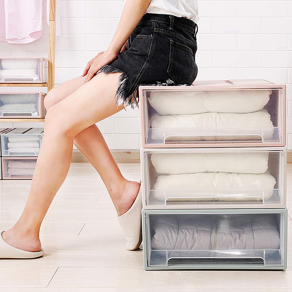 12 x opbergbox - 6 cm hoog - grijs - 12,5 x 10 x 6 cm - 1 liter - opbergmand - lade - organizer box - opbergsysteem kunststof - opslag badkamer mand