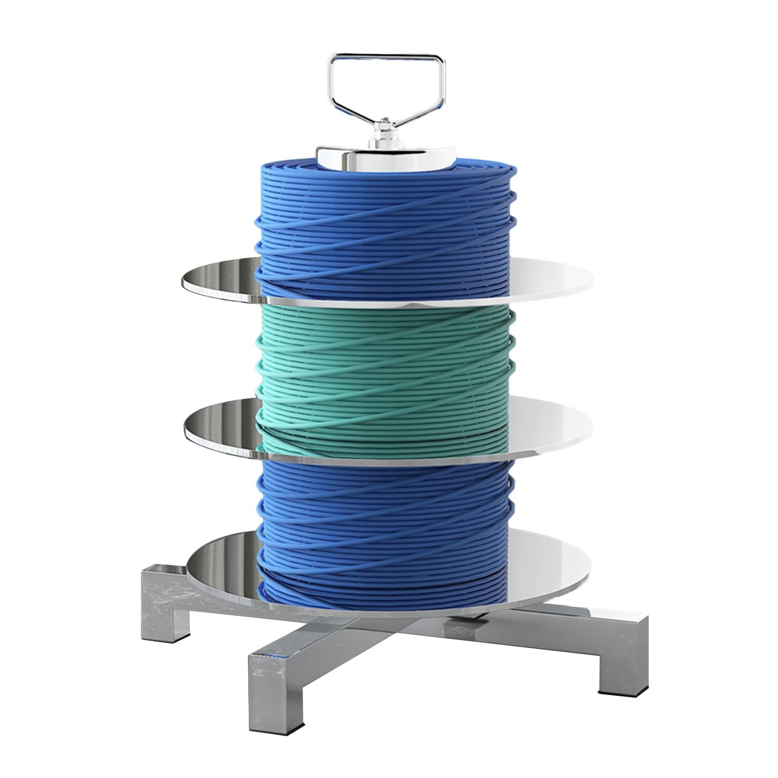 ZFUCMAYL Wire Spool Rack Dispenser,Cable Unwinding Rack with 5 Reels,Wire Installer Spool Reel Holder,360° Rotating,for Electrical Industrial Retail(3 Reel)