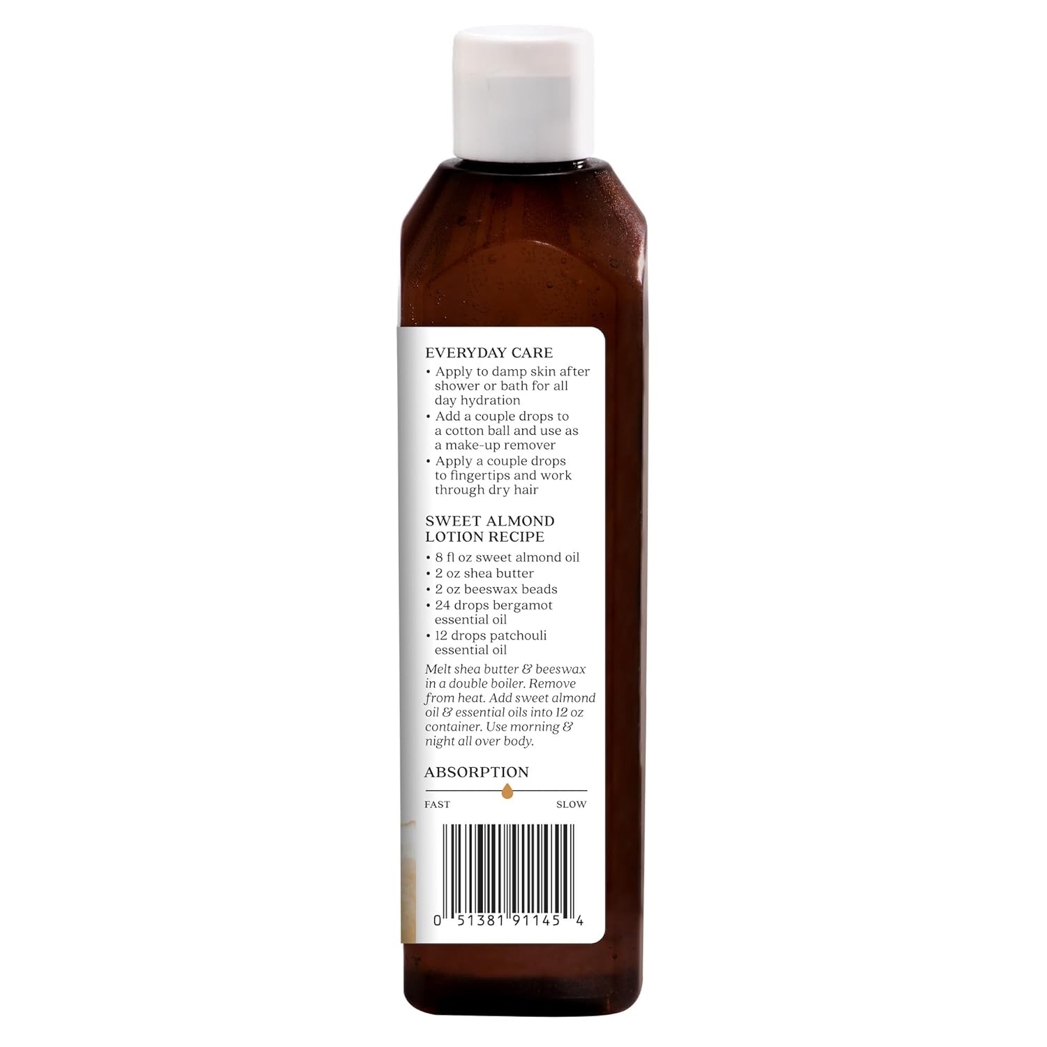 Aura Cacia Natural Skin Care Oil Sweet Almond | 16 Fluid Ounces (Pack of 2)