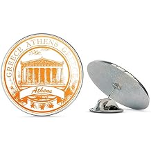 Greece Athens Round Metal 0.75" Lapel Pin Hat Shirt Pin Tie Tack Pinback