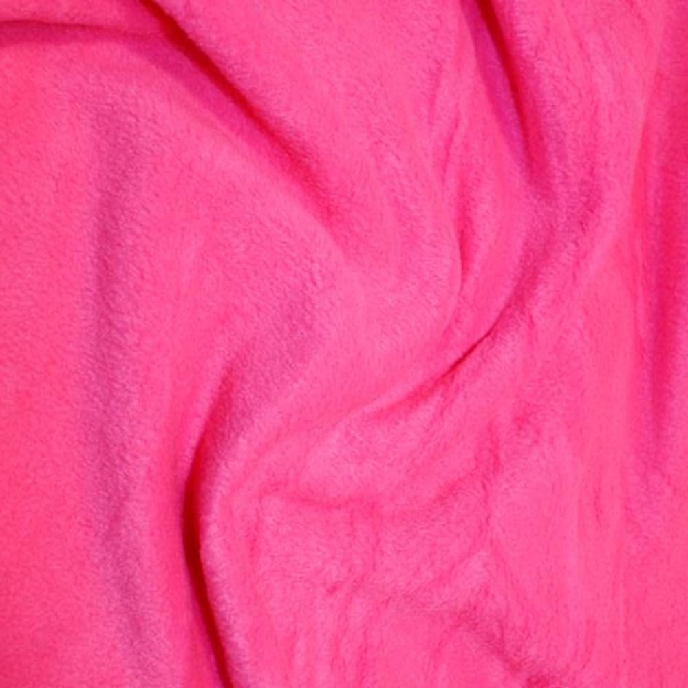 Plain Coloured Polar Fleece Anti Pil Fabric 150cm Wide (Sold Per Metre) (Flo Pink)