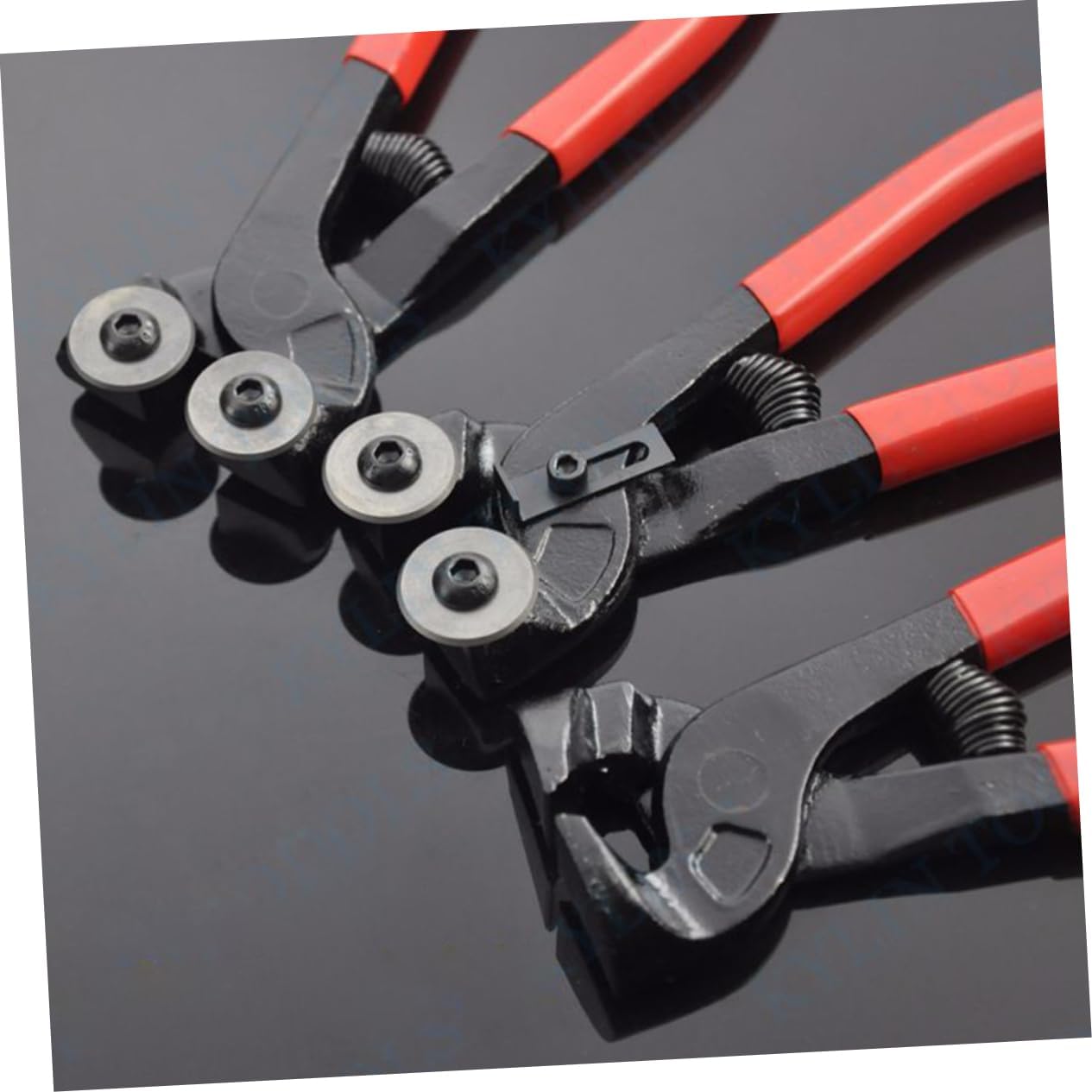 HOMSFOU 2pc Glass Tile Cutter Pliers Manual Round Flat Pliers for Home Decoration Comfortable Grip Labor-Saving Design Multi-use Tools for Glass and Tile Cutting