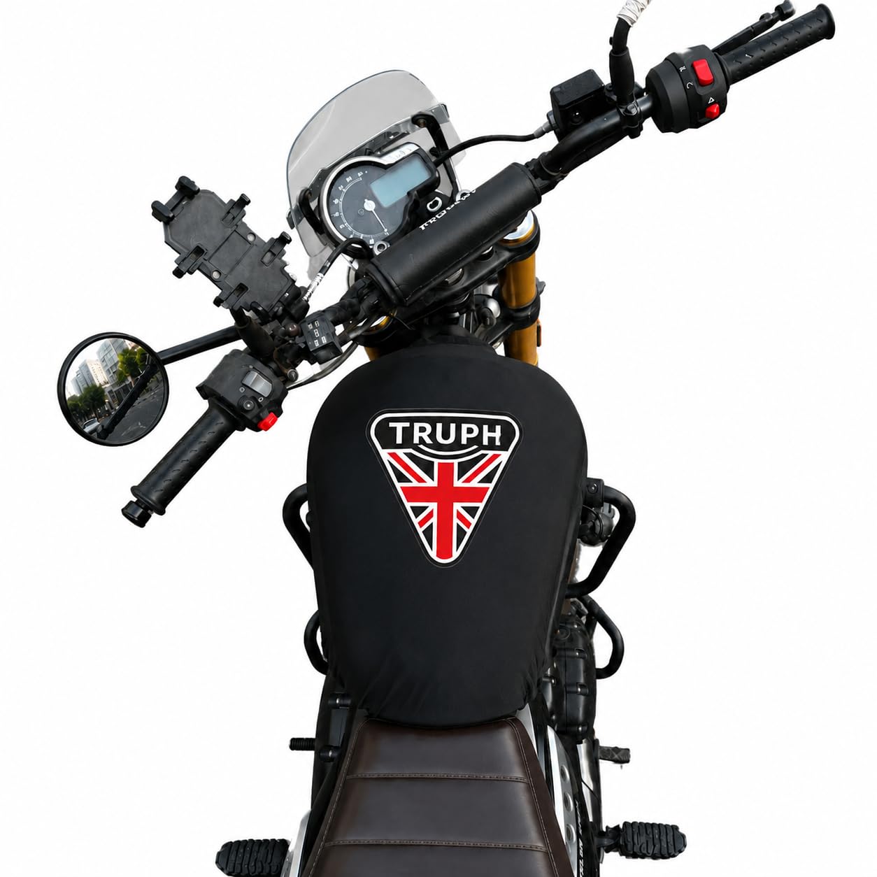 Truph Universal Motorcycle Fuel Tank Cover Protector Pad Brown Waterproof | Universal Fit – Compatible with Scrambler 400X, Scrambler 1100, Scram 411 & Street Scrambler bikes.-image-21