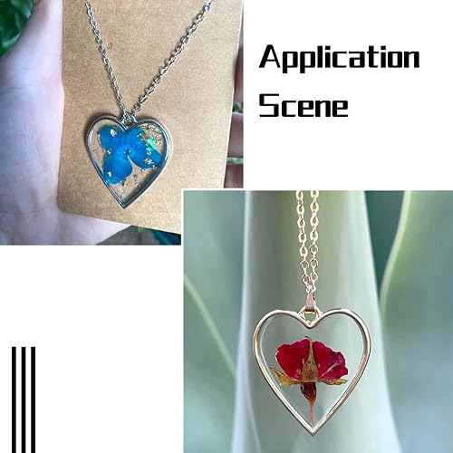 Miniatura 4 de Cheriswelry Colgantes de bisel abierto de acero inoxidable 304 con forma de corazón hueco, con marco de corazón hueco, dijes de flores prensadas de