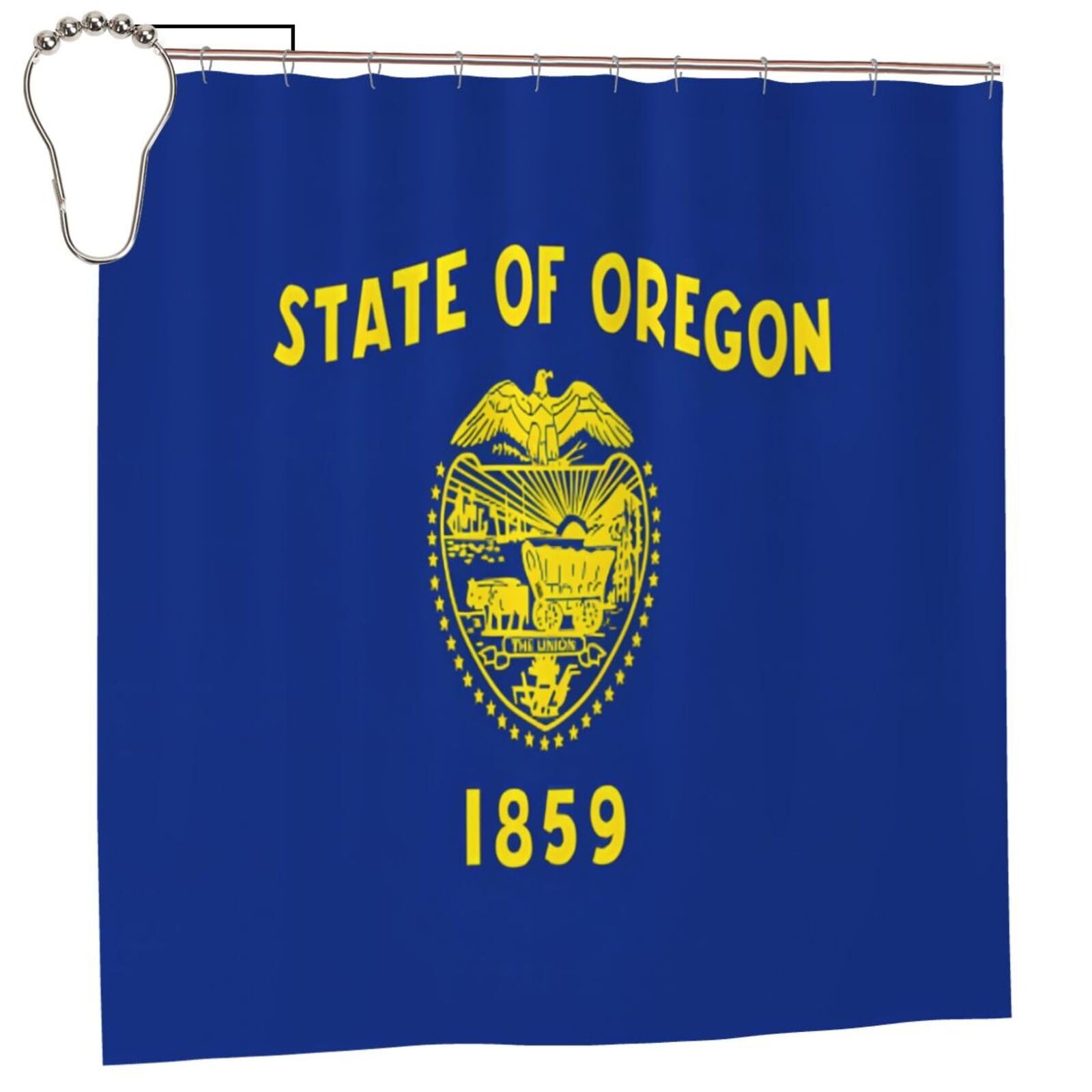 Klgrtjhk Iron Oregon State Flag Shower Curtain 72X72in Bathroom Curtain﻿