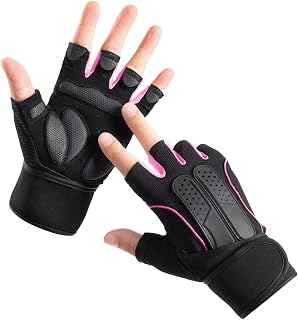 WDIRARA Women's Workout Gloves Wrist Wraps Lifting Athletic Cycling Gym Gloves