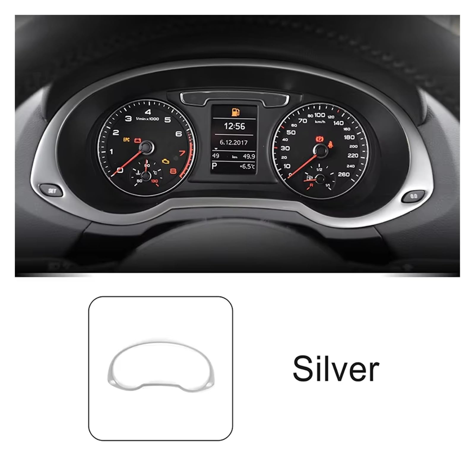 Accessori Auto Interno Per Q3 2013-2017, Copertura Del Contachilometri In Acciaio Inossidabile Per La Cornice Decorativa Del Tachimetro Della Console