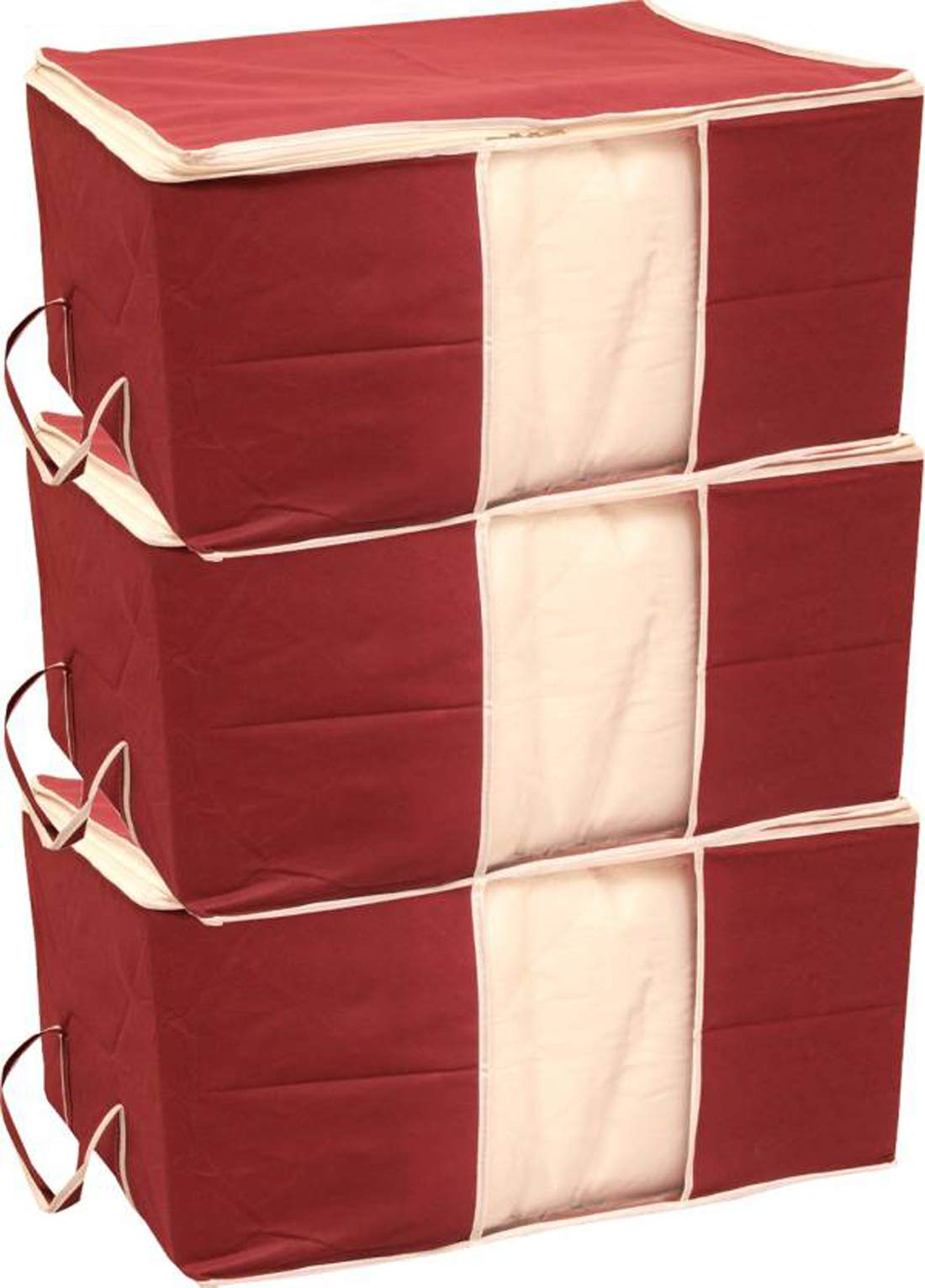 Cool Dealzz Non Woven Maroon Blanket Stroage Bag(Pack of 3)-picture-48