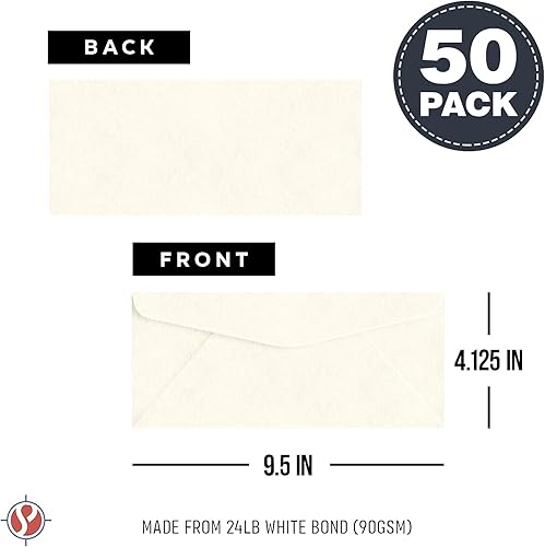 Miniatura 5 de Sobres de negocios de pergamino blanco #10, perfectos para invitaciones, saludos, vacaciones, oficina, facturas, cartas, correos  4 18 x 9 12