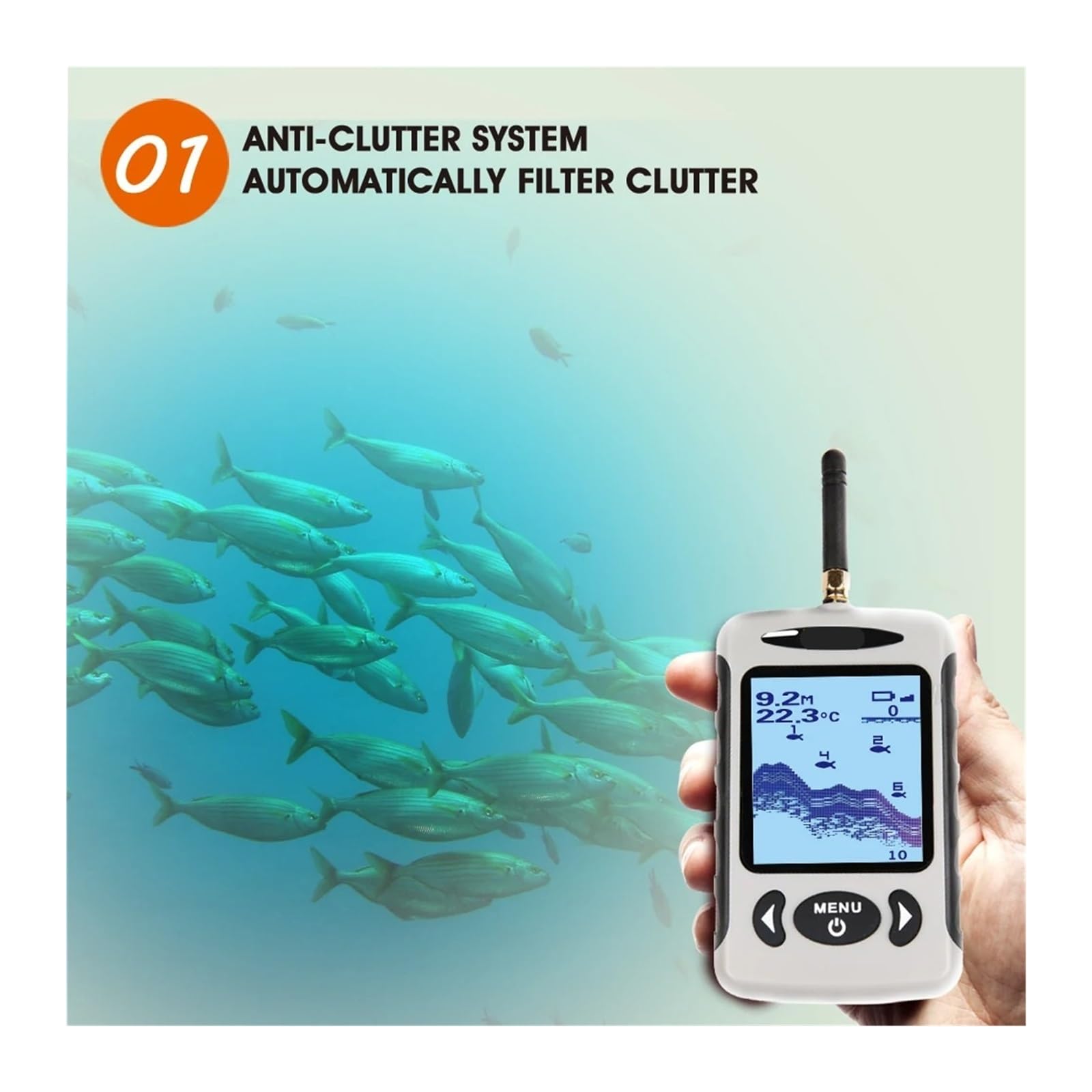 FFW718LA Sonda de Pesca portátil Profesional inalámbrica Detector Profundidad
