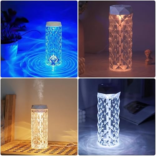 Miniatura 7 de Humidificador USB de cristal con luz LED de 7 colores, tecnología ultrasónica, 2 modos de pulverización, funcionamiento ultrasilencioso, diseño