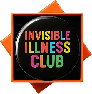JNSVIEA Invisible Disability Club Pinback Button Badge, Invisible Chronic Illness Badge Gift, Mental Chronic Illness Badge, Hidden Disability Communication Aid, 2.3 Inch