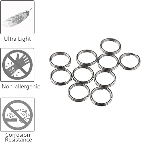 Miniatura 8 de TI-EDC Juego de 10 anillos divididos de titanio pequeños 0394in