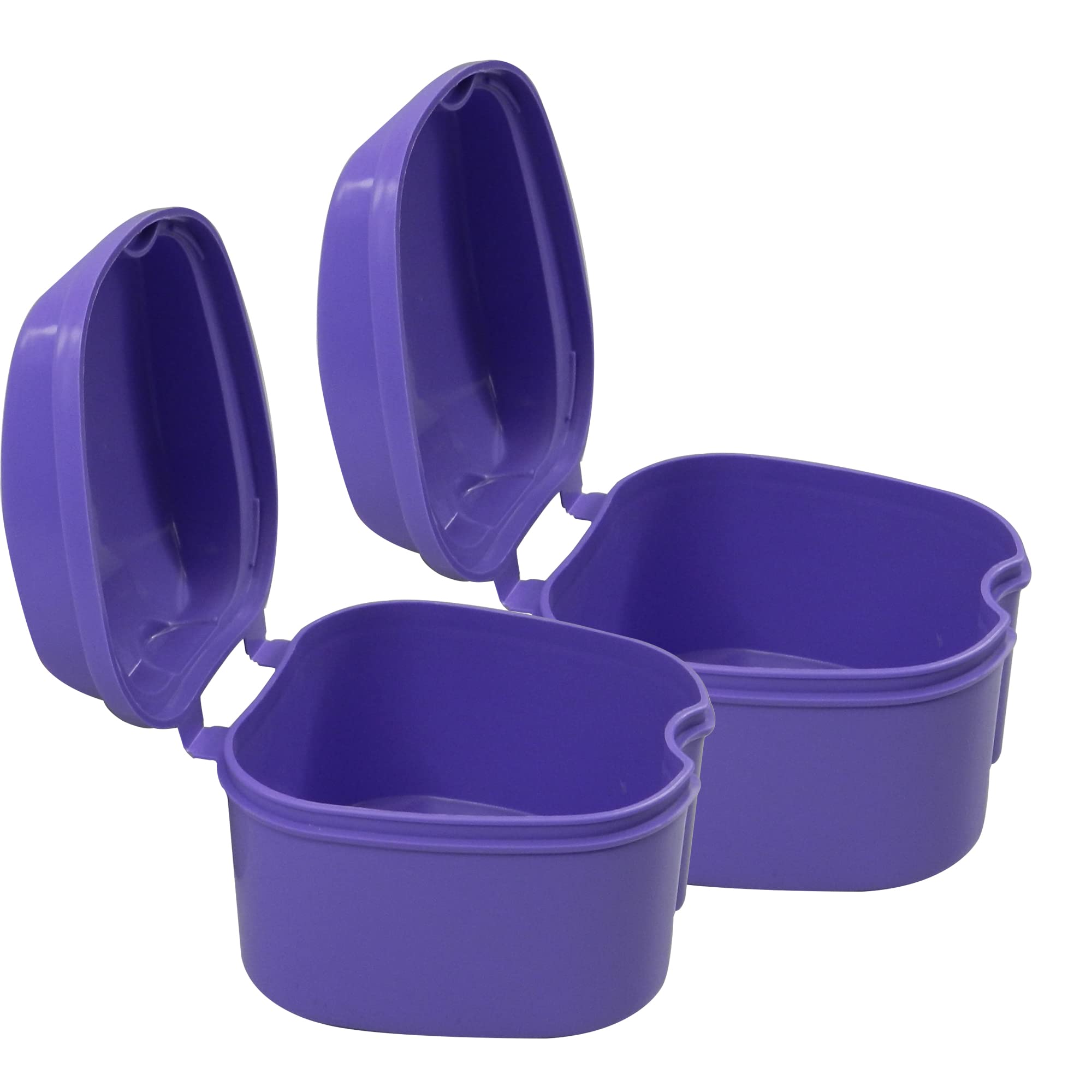 Dentosmile Plastic Denture Boxes, Retainer Box Orthodontic Mouth Guard Dental Storage Container/Teeth Storage Box In Violet Color (2) 1