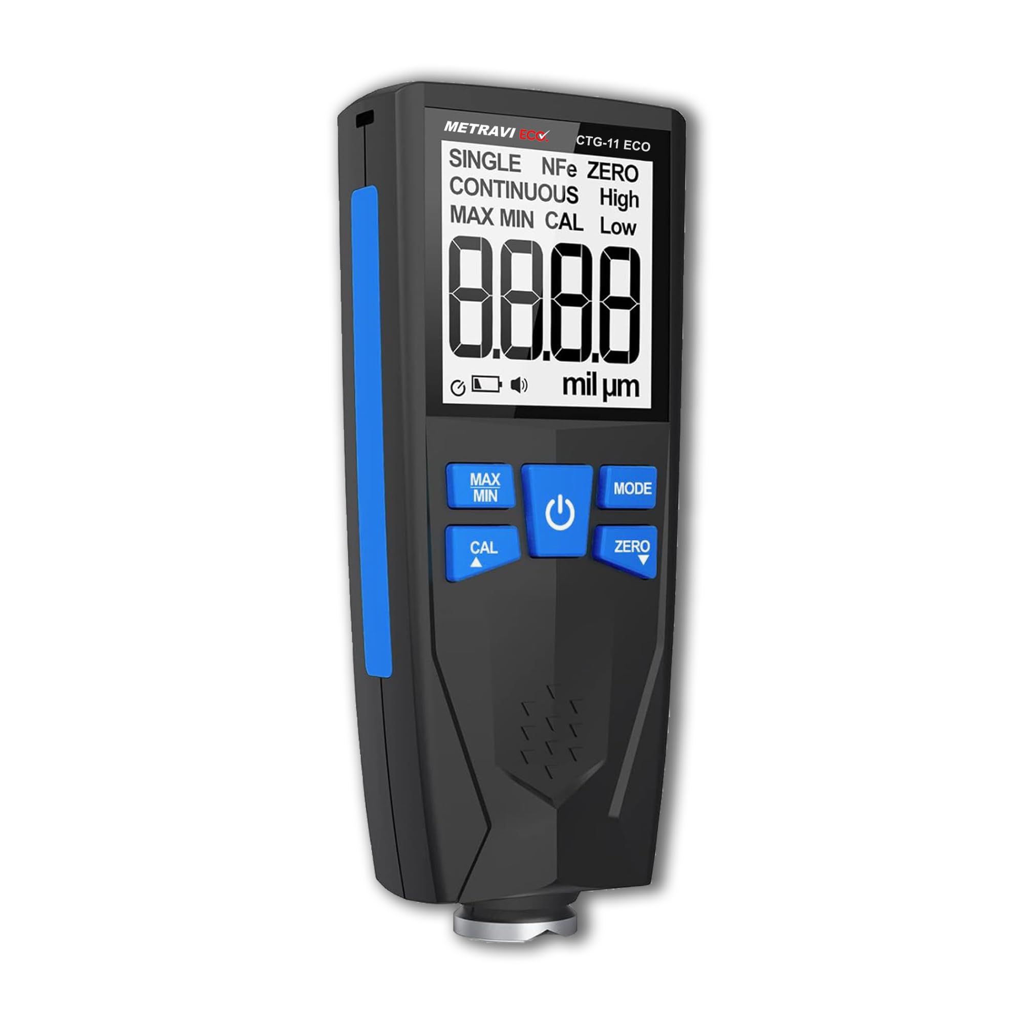 Metravi CTG-11 ECO Coating Thickness Gauge for up to 1500µm, for ferrous & non-ferrous substrates, single probe for auto selection-image-6