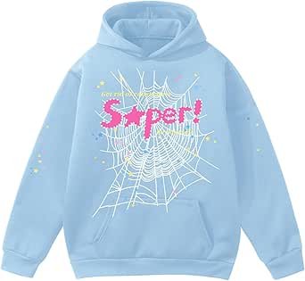 Amazon.com: EMILYLE Y2K Spider Hoodie Cobweb Pattern Print Unisex