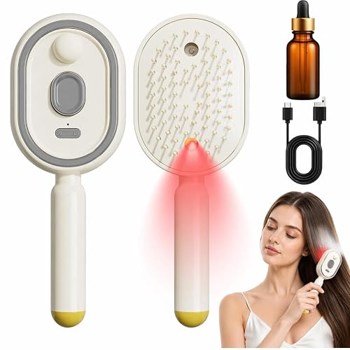 Wiederaufladbarer Elektrischer Sprüh-Luftkissen-Massagekamm, 3-in-1 Haarbürste mit Wassertank für ätherische Öle,