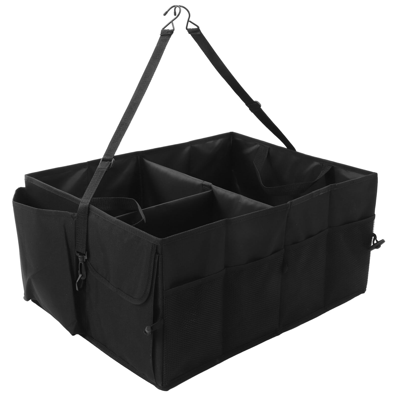 Organisateur de Coffre de Voiture Noir Pliable en Polyester Grande Capacité
