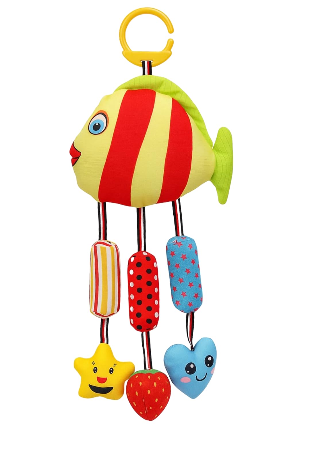 MADHVI Creation Colorful Fish Hanging Plush for Baby Soft Musical Crib Accessory with Shapes Sensory Development for Stroller Cradle & Cot Early Learning for Infants & Toddlers-image-11
