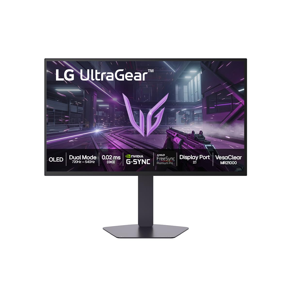 Monitor LG OLED UltraGear™ 27GX790B-B 27", 540Hz Dual-Mode, QuadHD, 0.02ms (GtG), NVIDIA G-SYNC, AMD FreeSync Premium Pro, Vesa ClearMR21000, HDR True Black 500