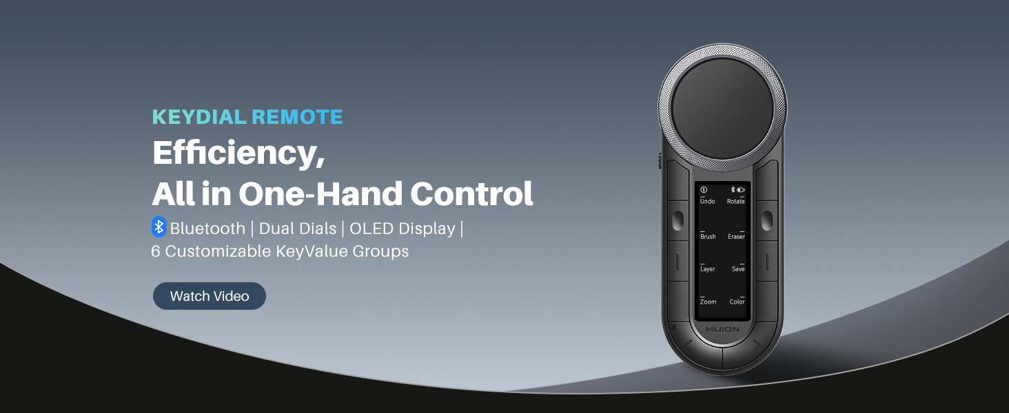 Amazon.com: HUION Keydial Remote Bluetooth Programmable Keypad