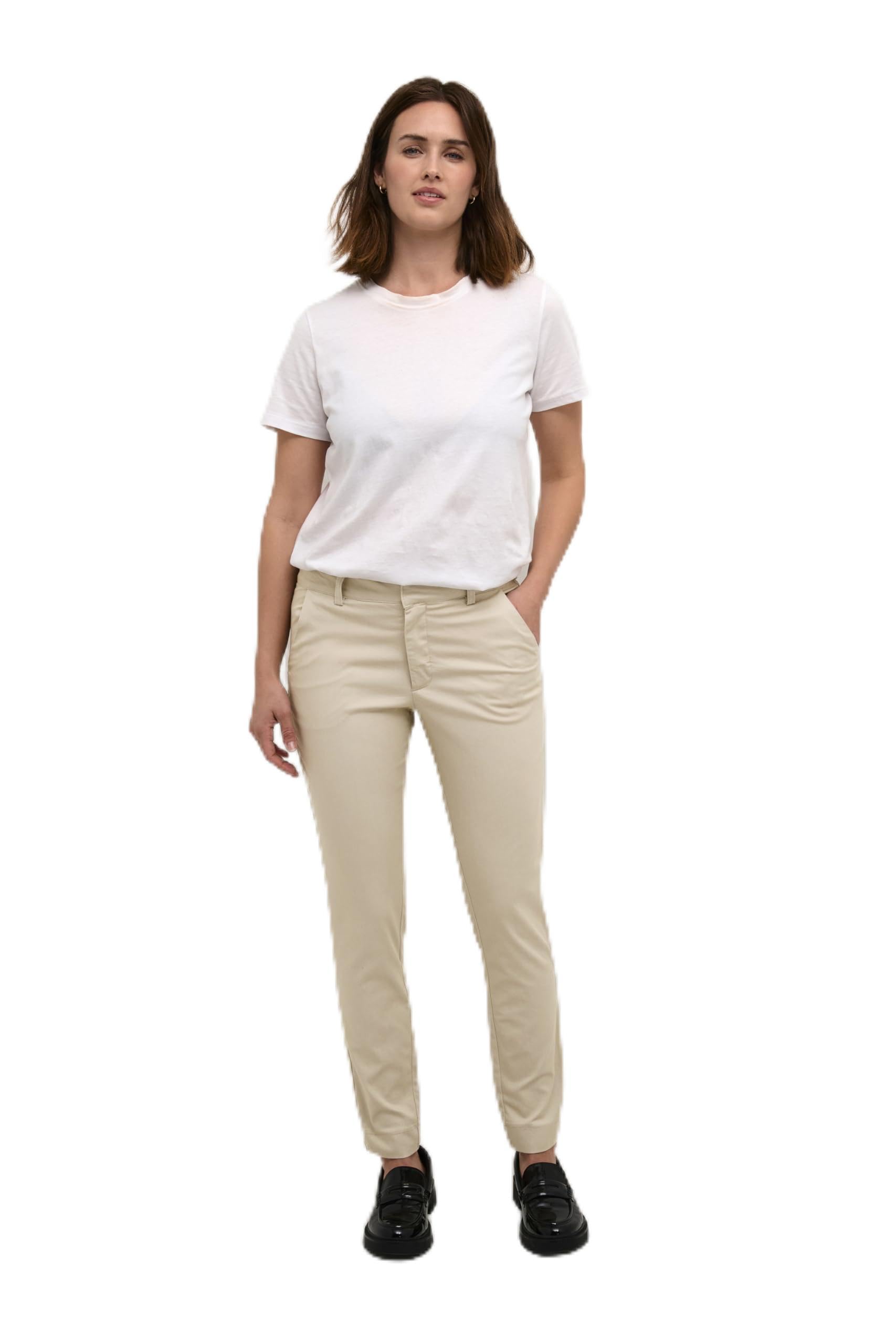 Kaffe Women's Beige 7/8 Chino Trousers Lea