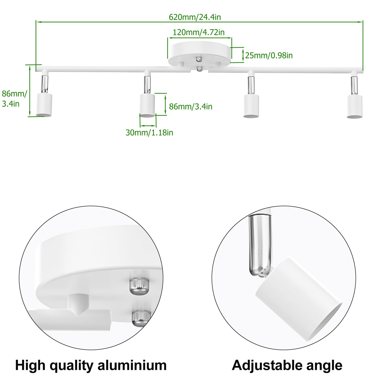 HURYEE Kitchen Lights, 4-Light Ceiling Lighting Kits - Image 4