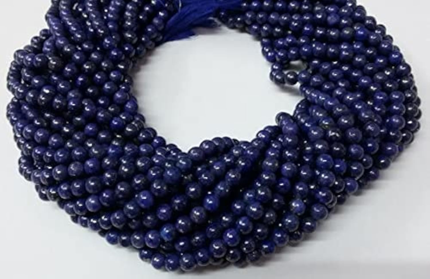 Fils de lapis-lazuli naturel avec perles rondelles lisses de 6mm pour loisirs créatifs