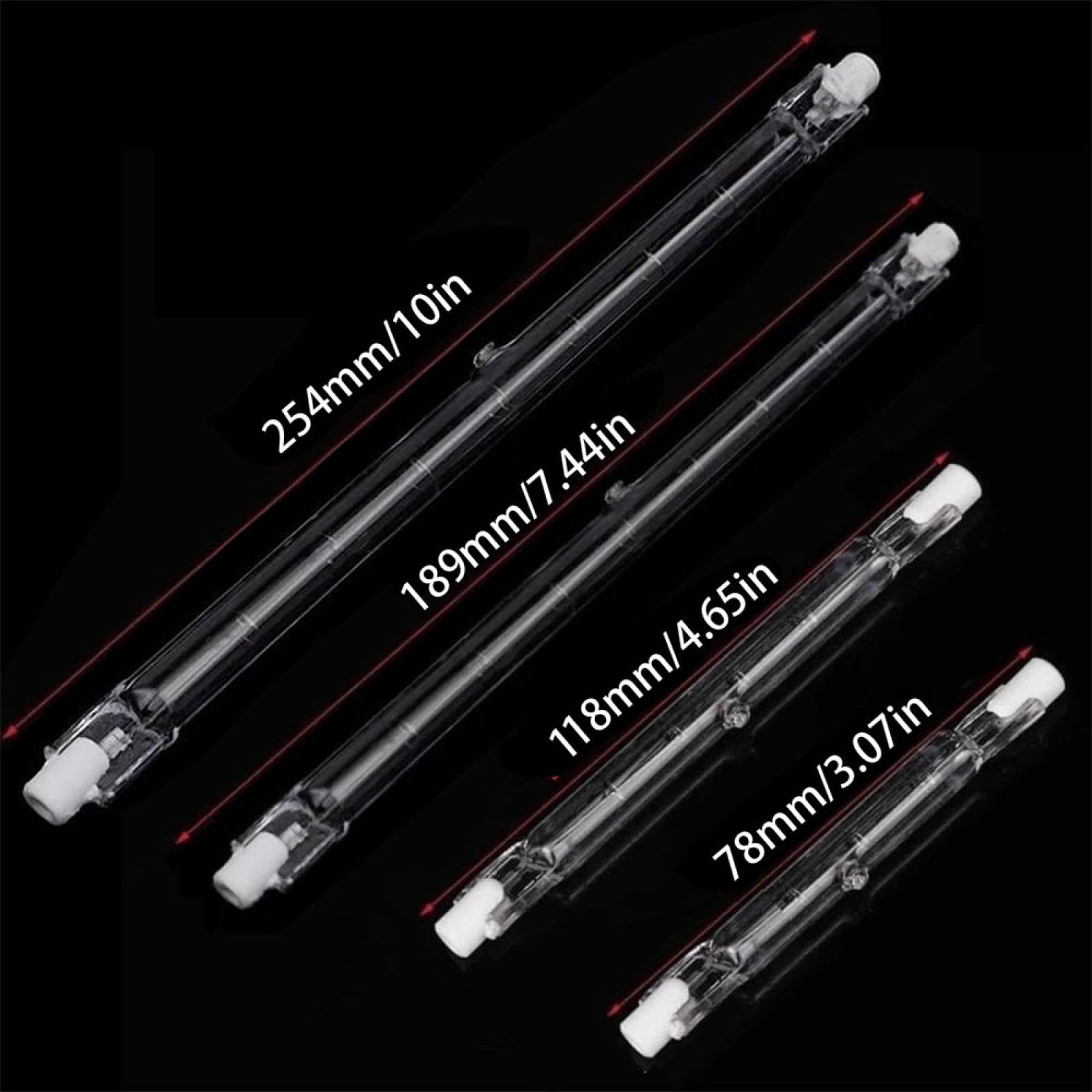 R7S Halogenlampe J78 J118 J189 J254 AC230V 100W 500W 1000W T3 J Typ Doppelendige lineare Glühbirne R7S 254 1500W Warmweiß 10PC 254mm-1