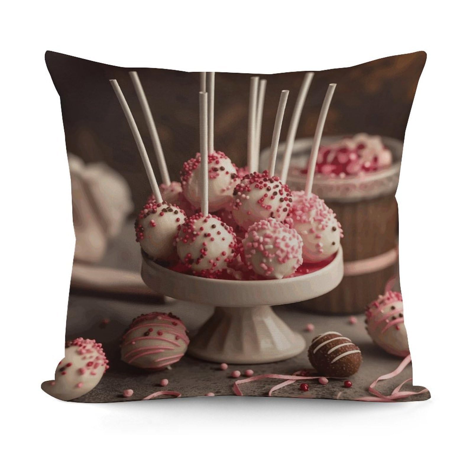 Adfgyerh Style Stack Of Cake Pops Decorative Pillow Covers, Throw Pillow Covers Soft For All Seasons, Pillowcases For Couch Living Room Sofa Bedroom 18X18 Inch