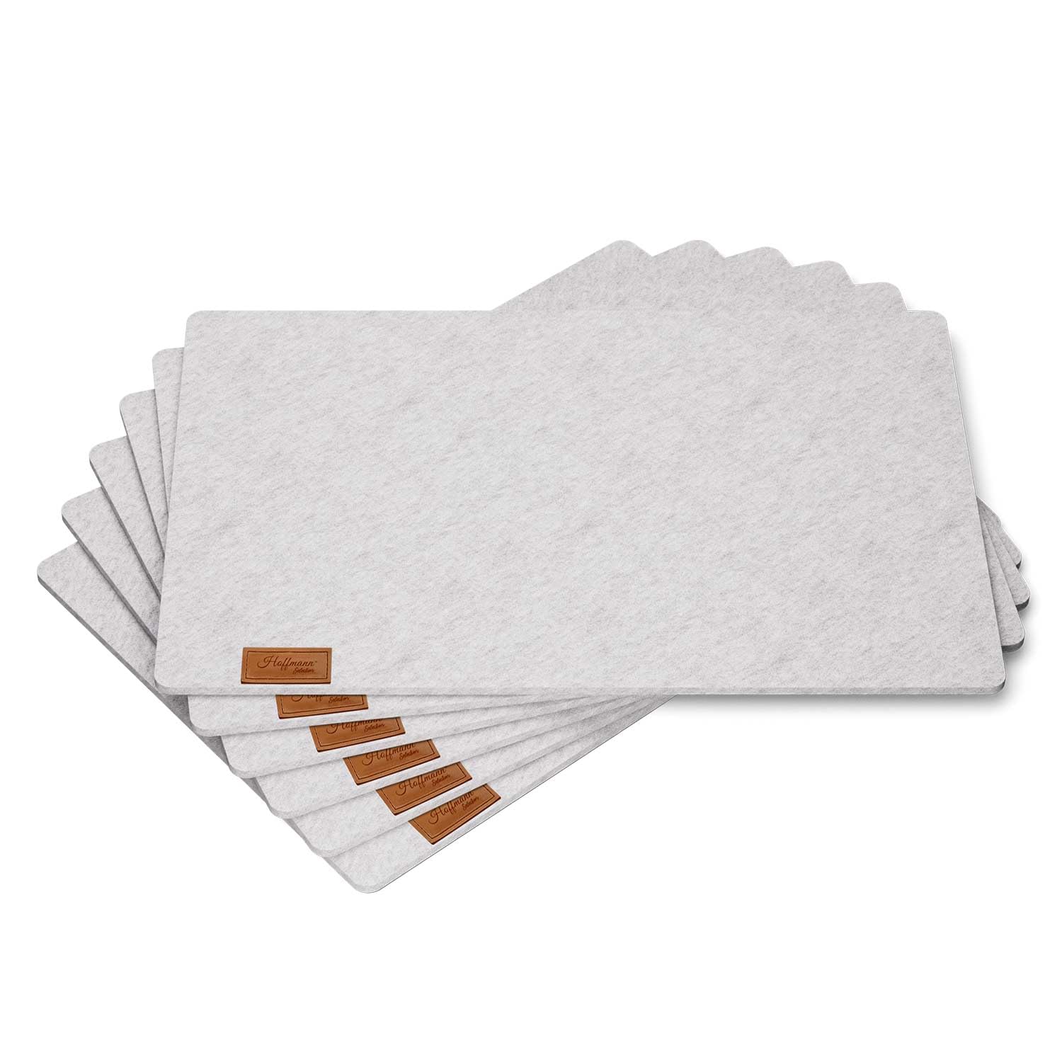Hoffmann Tischsets Filz, 6er Set, 45x30 cm, 6 mm, hellgrau