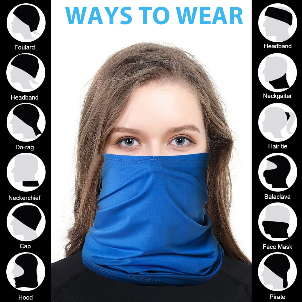 flintronic Copricapo, 6 Pezzi Multifunzione Fascia, Bandana Sciarpa di Riciclaggio della Bici Tubo Elastico Fascia Scaldacollo Balaclava Maschera UV Residence per Yoga Climb Ciclismo Escursionismo