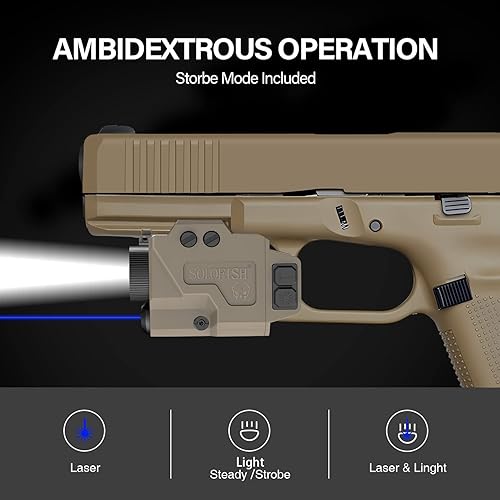 Miniatura 2 de Solofish - Vigas de bajo perfil para armas, haz magnético recargable verde azul rojo para pistola, a prueba de golpes compatible con Glock 17 19