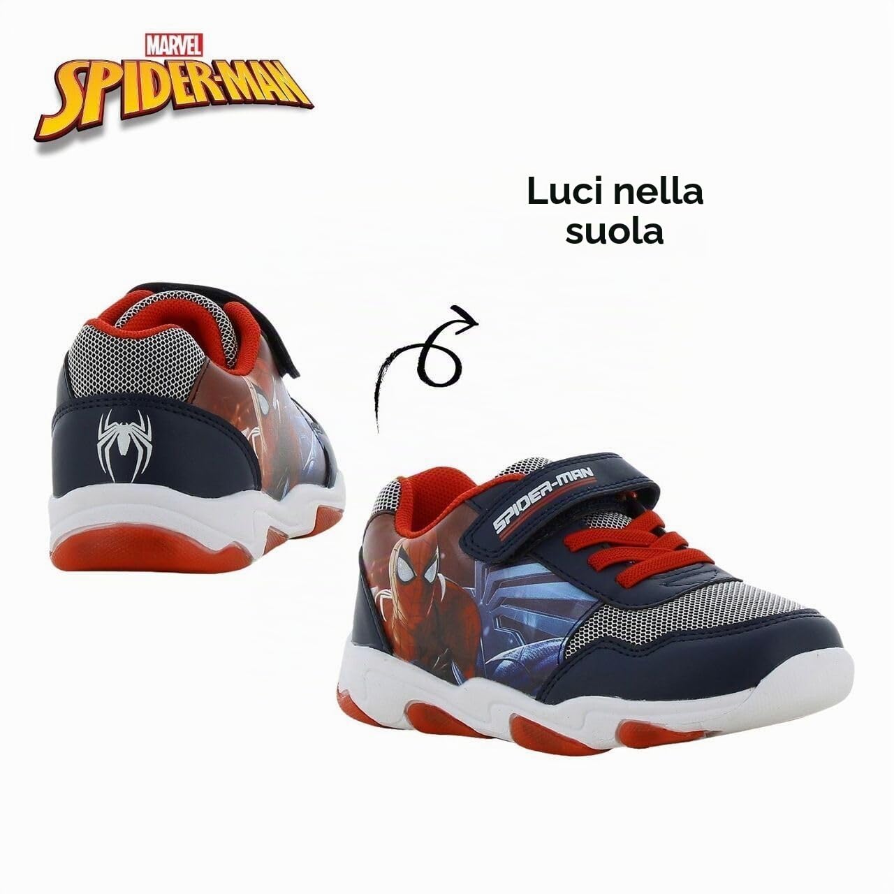 Leomil Spiderman Scarpe Bambino con Luci Sneakers 25, Blu | Scarpe da ginnastica per bambini, con Spiderman, Perfette per la scuola e il tempo libero, Marvel, Regalo di compleanno