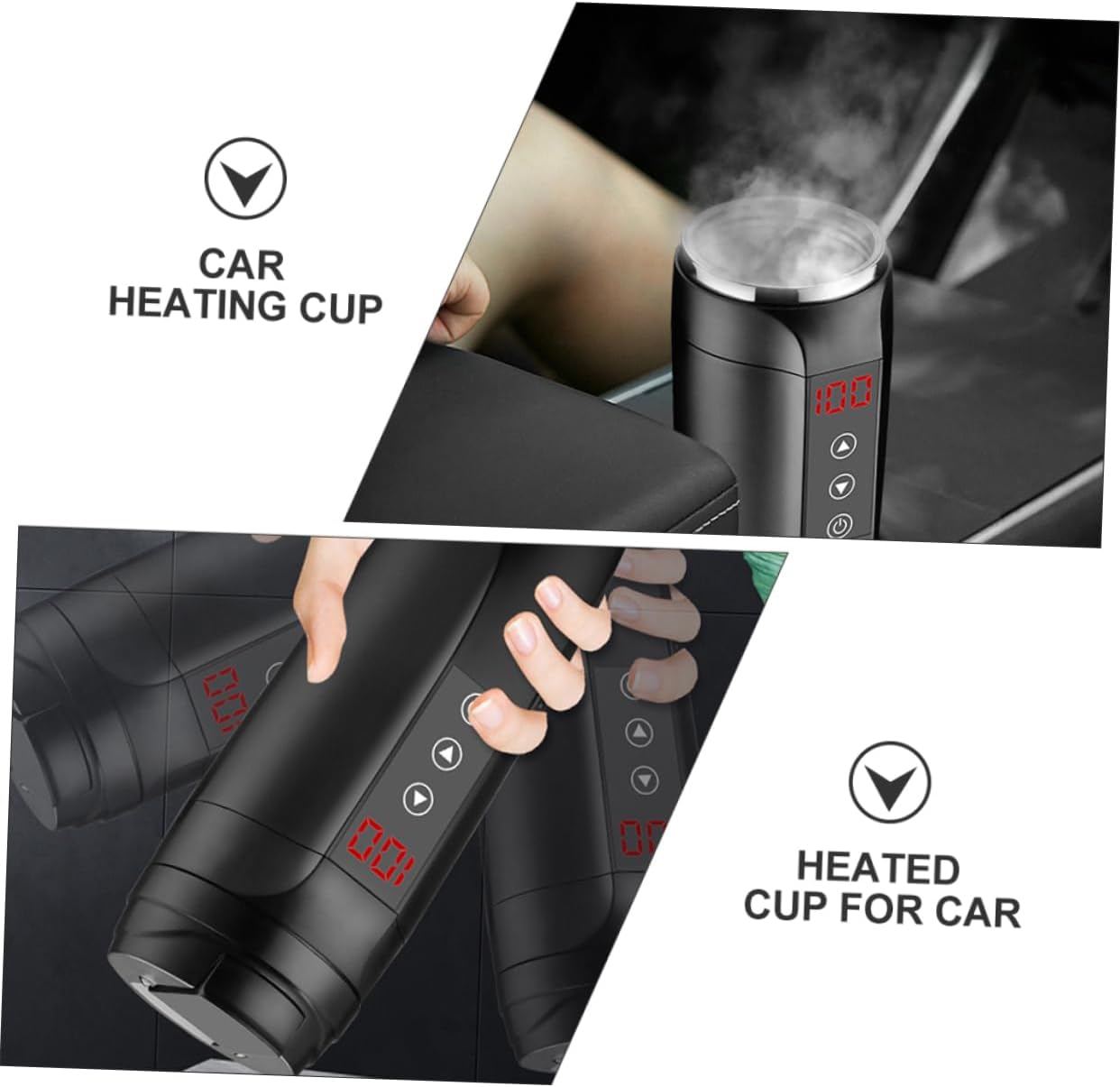 Luxshiny Stainless Steel Cup Electric Heater Heater Bottle for Cooking Camping Office