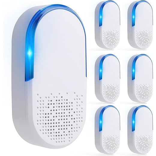 6 Pack 2026 Ultrasonic Repellent Indoor, Mouse Traps Insert Plug in, Pest Control Repellent Ant, Roach,Rodent, Mouse, Bugs, Mosquito, Spider, for Home, Office, Kitchen