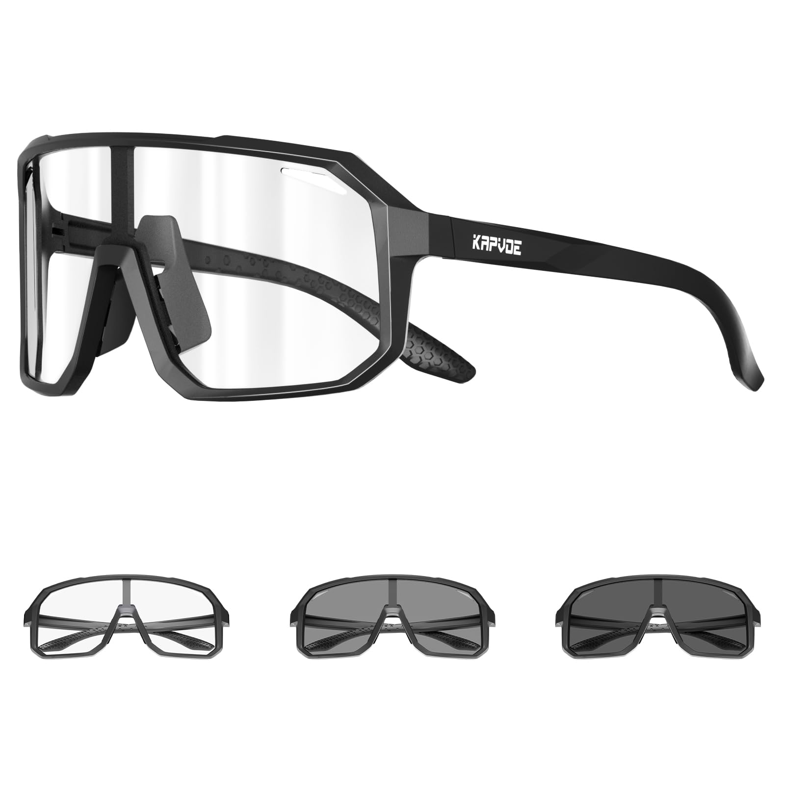 Kapvoe Photochromic Cycling Glasses Sports Sunglasses For Men