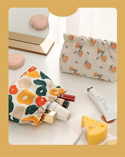 Miniatura 4 de 3 bolsas de cosméticos de bolsillo, bolsa de maquillaje pequeña portátil impermeable, sin cremallera, mini bolsa de almacenamiento de viaje para