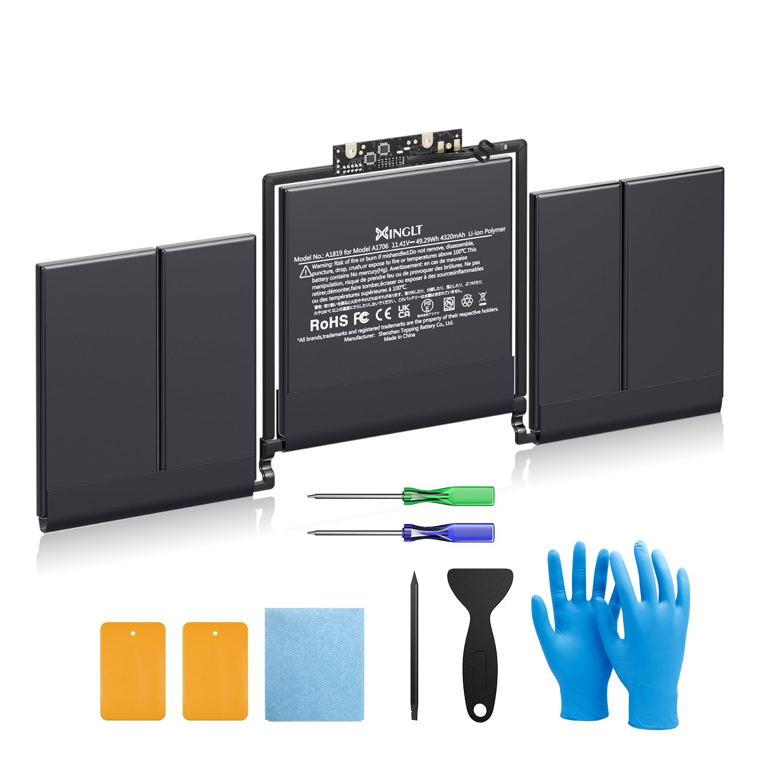 Batteria A1706 A1819 per MacBook Pro 13" EMC 3071/3163 | Batteria MacBook Pro A1706 compatibile 2016-2017. Ricambio A1819 per sostituzione della batteria originale