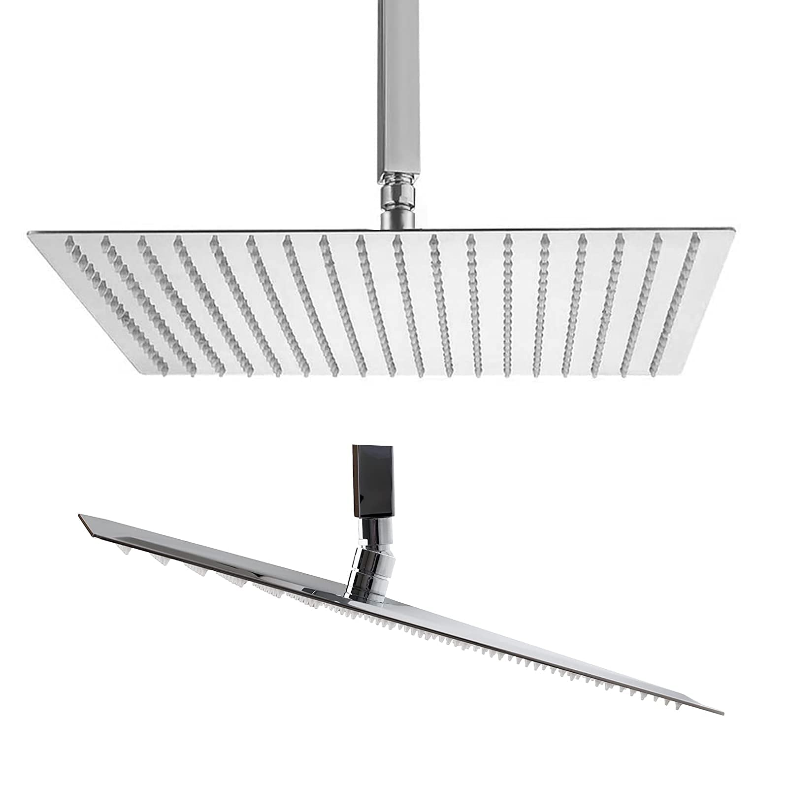 AWARA 16 Inch Rain Shower Head, Square Ultra Thin 304 Stainless Steel