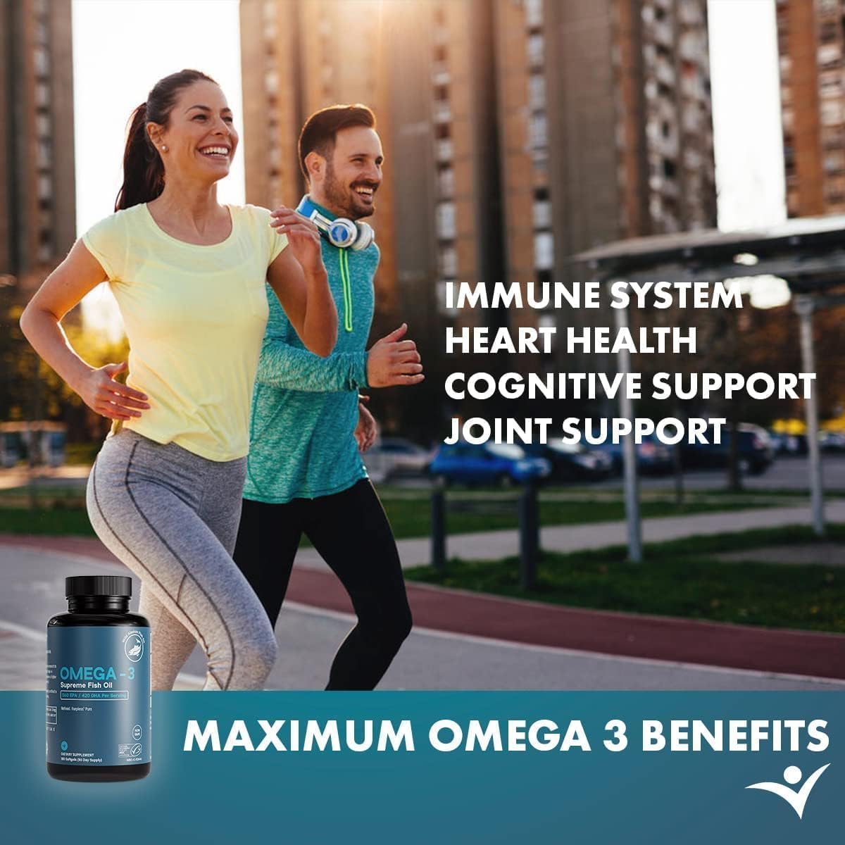 Omega-3 Supreme Fish Oil 1400 mg. MSC Certified +75% Omega-3s 1050 mg, 644/336, NO Fish-Burps & Improved Absorption | Molecular Distilled, Mercury/PCB/Toxin Tested (90 Count (S))