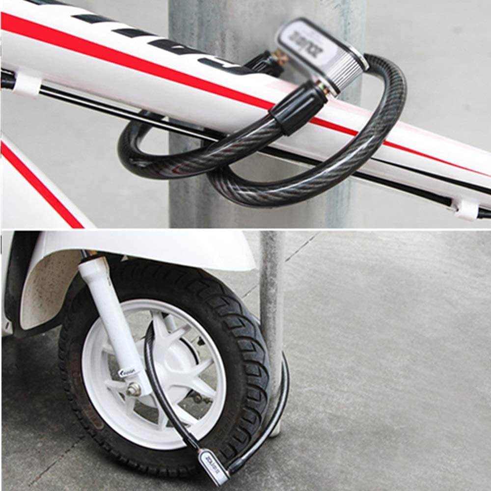 Lucchetto con cavo in acciaio Lucchetto per bicicletta Lucchetto antifurto, lucchetto in acciaio legato, lungo 80 cm, adatto per mountain bike, motocicli, auto elettriche, cancelli