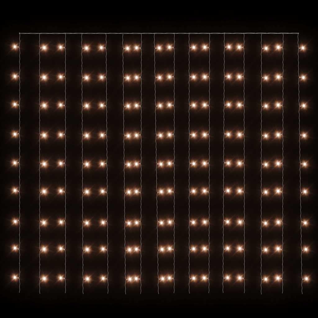 Rideau lumineux à LED 3 x 3 m 300 LED blanc chaud 8 fonctions pour décoration d'intérieur de mariage, chambre à coucher