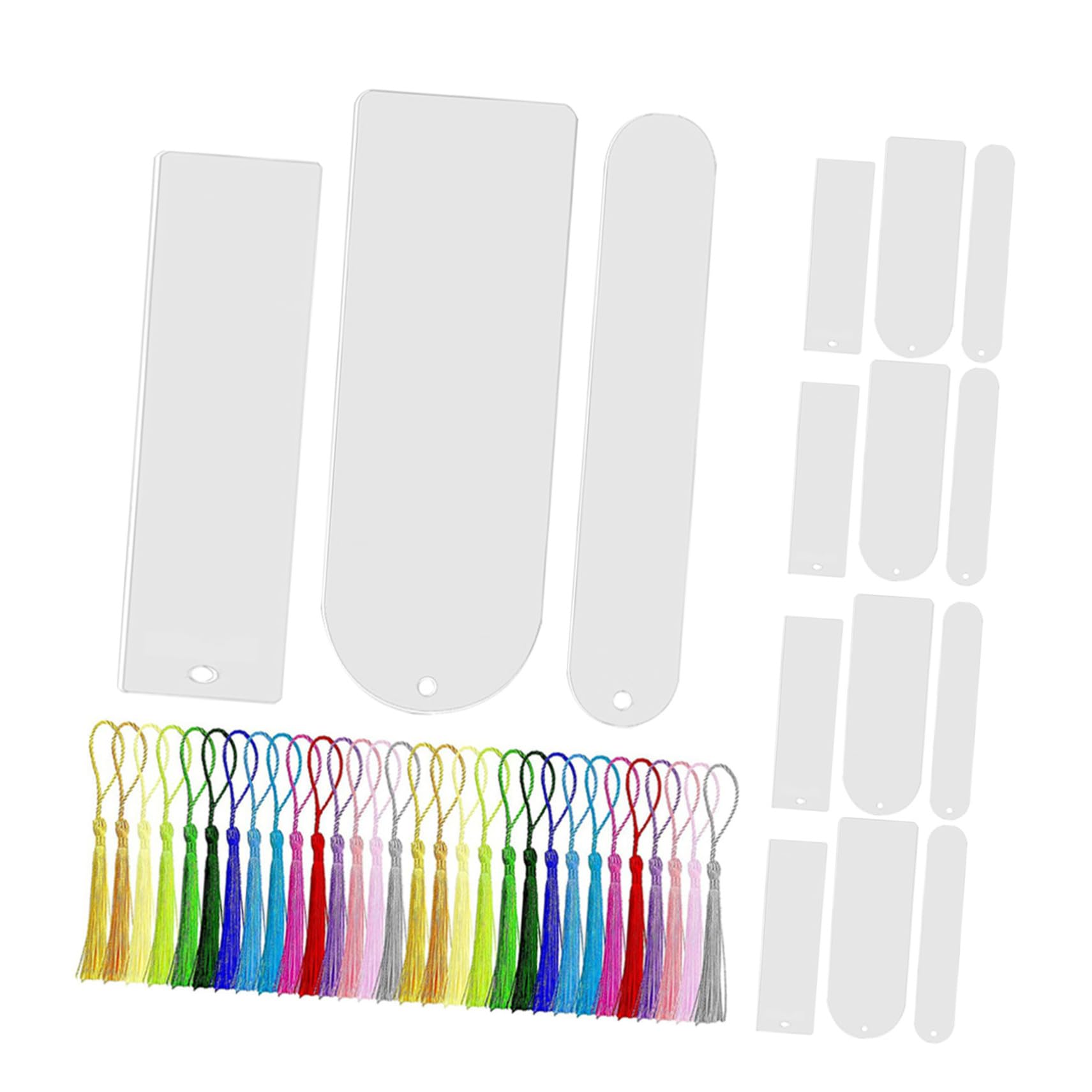 GALPADA Segnalibri Vuoti in Acrilico Trasparente Segnalibri Artigianali Rettangolari con Nappe Kit Fai da Te per Creare Personalizzati per Libri Regali o Attività Creative