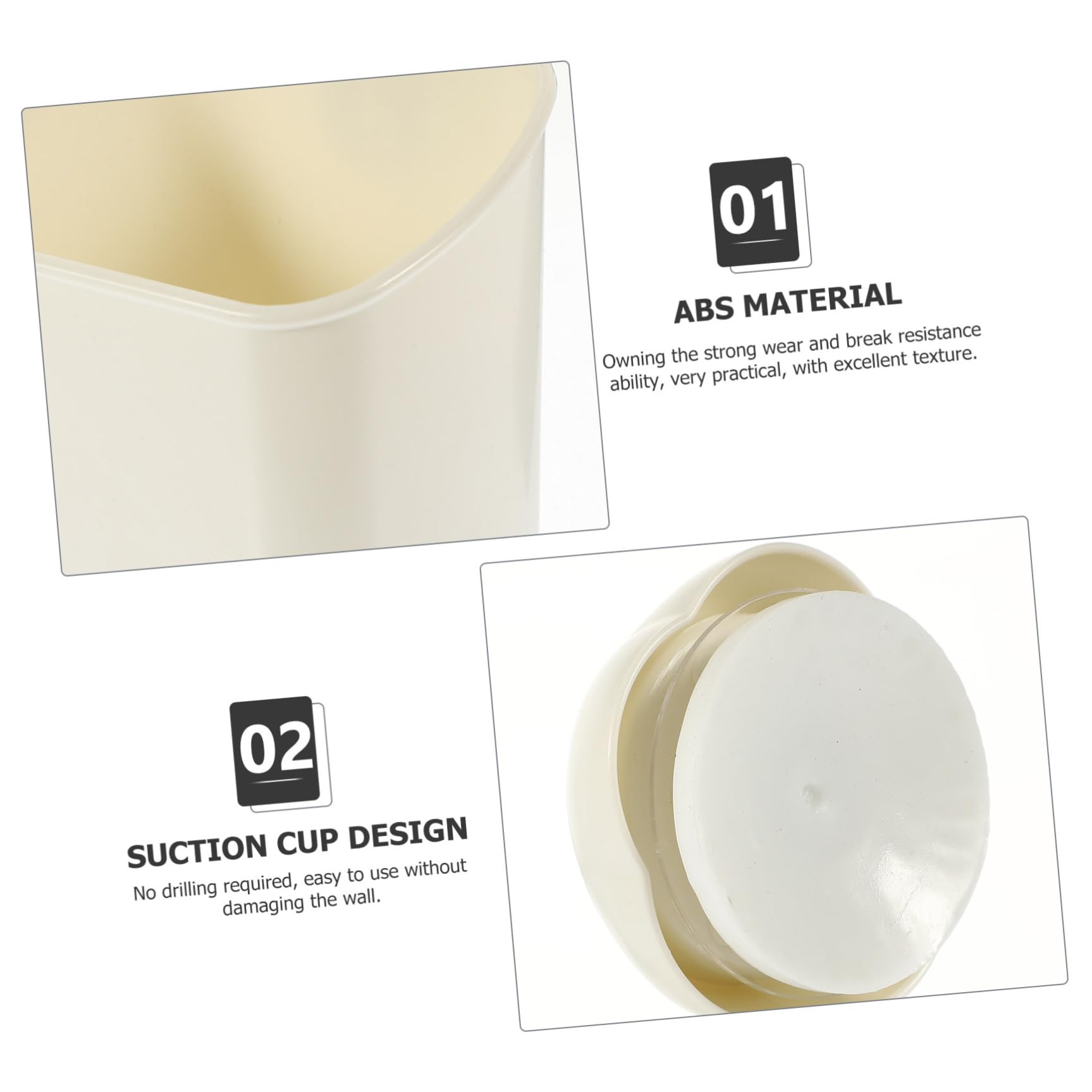 ABOOFAN Organizador De Pared con Ventosa para Baño Estante De Ducha Sin Taladro Soporte para Cepillos De Dientes Y Accesorios De Diseño De Drenaje Y Gran Capacidad 2 Piezas X 4