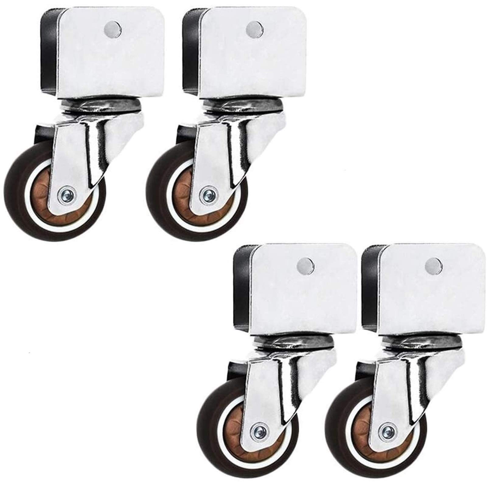 Roulettes de meubles en caoutchouc de 5,1 cm avec plaque de montage en U durable