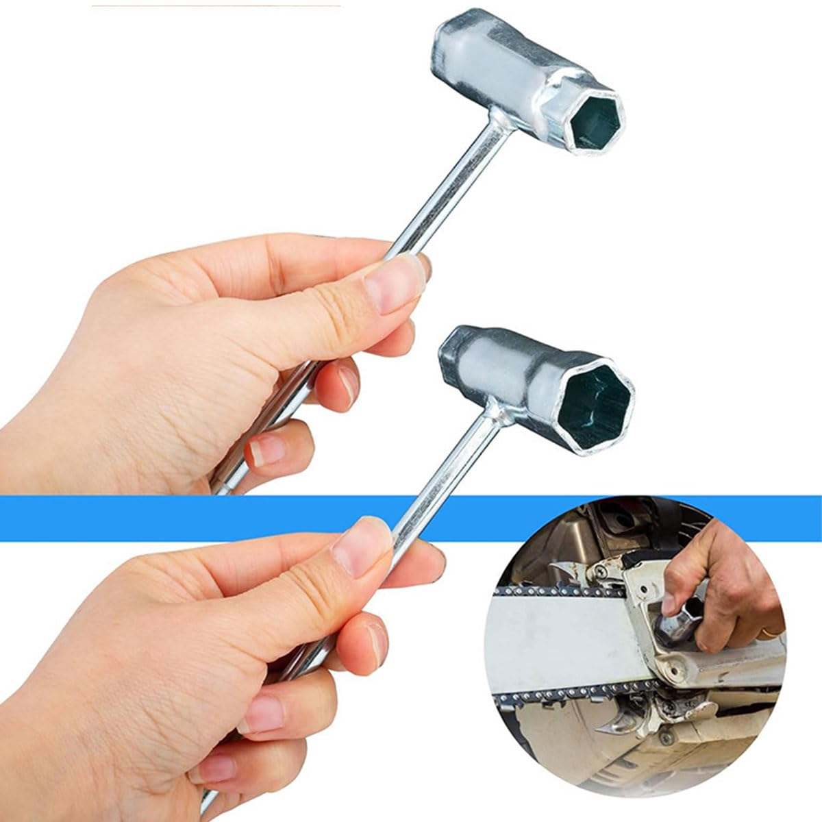 2 Clés à Bougie D'Allumage 13mm X 19mm - Pour Tronçonneuse, Tondeuse, Scooter - Clé En T Avec Tournevis