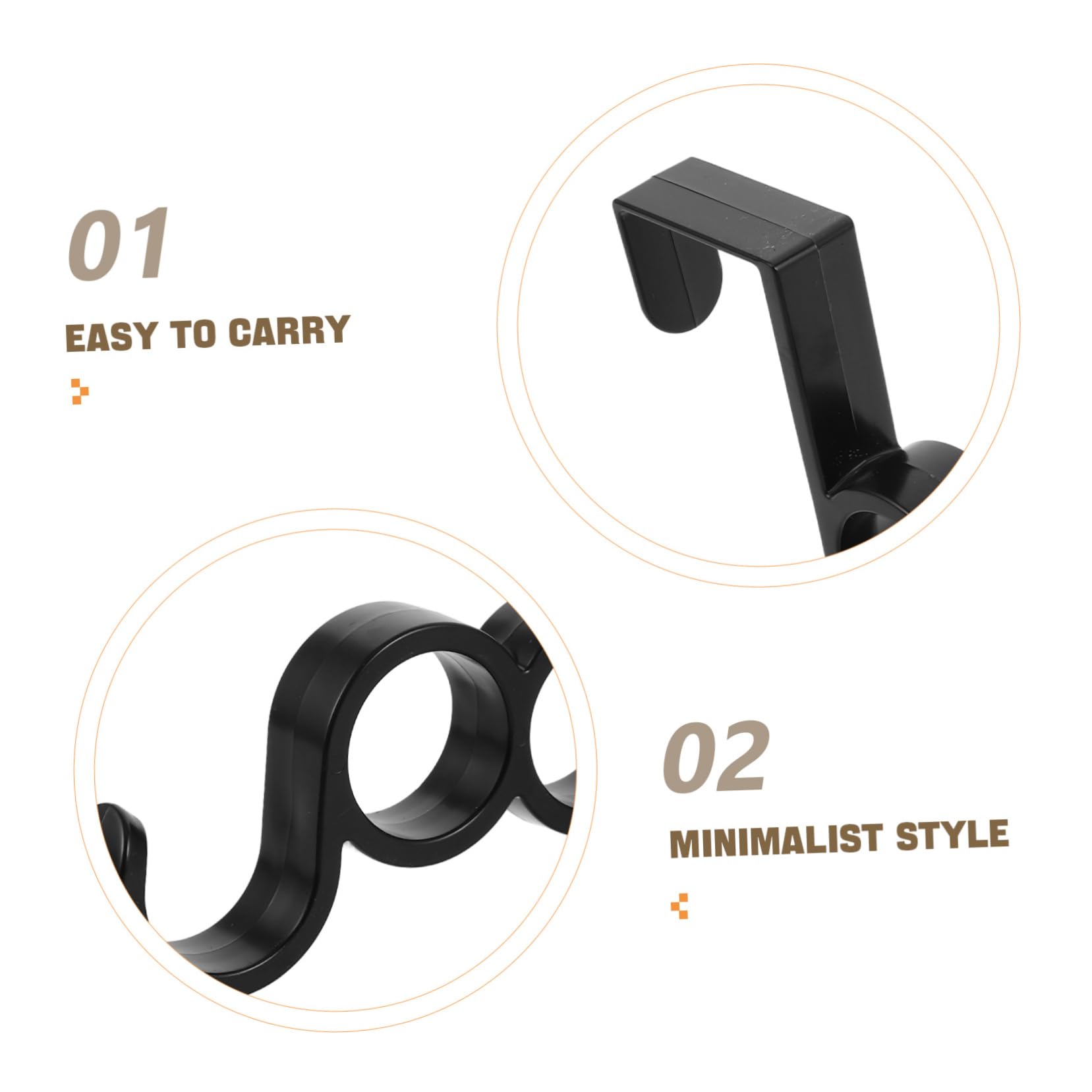Ciieeo Ganchos para Puerta de 10 Piezas de Plástico Negro | Almacenaje Multifunción, Estilo Moderno Minimalista, para Dormitorio y Colgar Sombreros