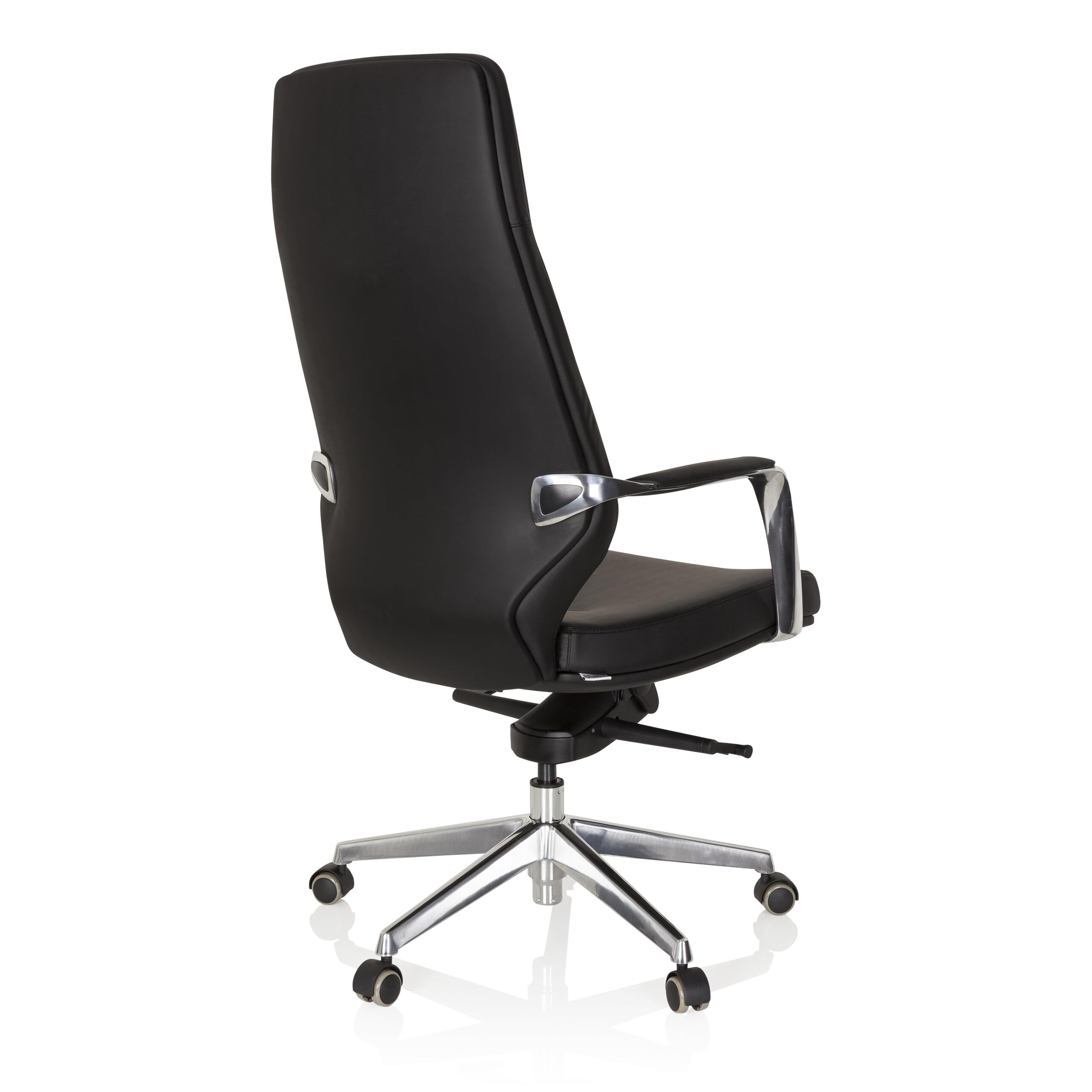 HJH Office 600983 Elegante sedia direzionale VELVET ecopelle nera Sedia da ufficio con schienale alto