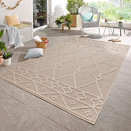 Carpetsale24 Küchenteppich Waschbar 200x300 Flachgewebe Sisal Teppich Beige 200 x 290 cm - In &...
